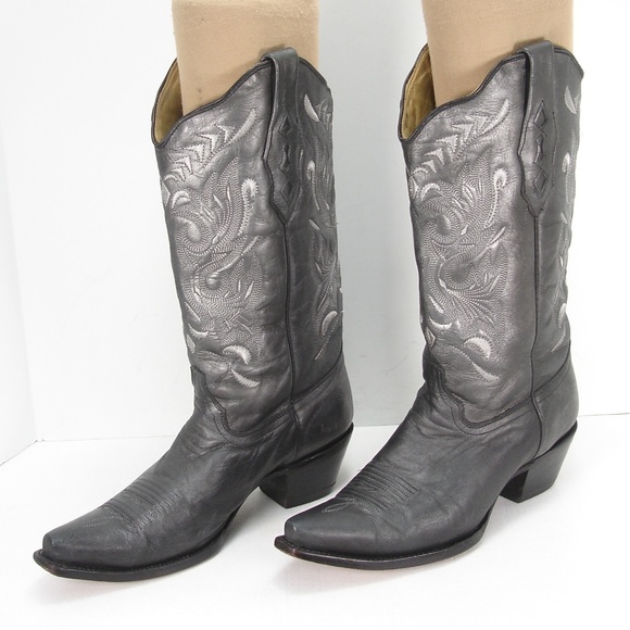 pewter cowboy boots